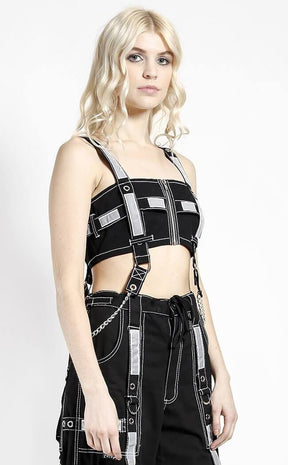 Black Reflective Chain Crop-Tripp NYC-Tragic Beautiful