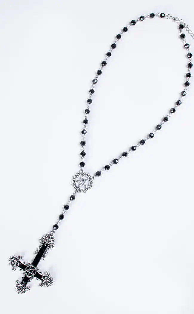 Blasphemy of the Cross Rosary Necklace-Gothic Jewellery-Tragic Beautiful