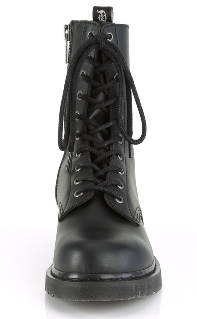 BOLT-200 Black Lace Up Boots-Demonia-Tragic Beautiful