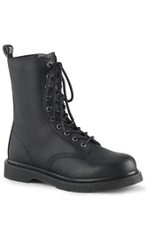 BOLT-200 Black Lace Up Boots-Demonia-Tragic Beautiful