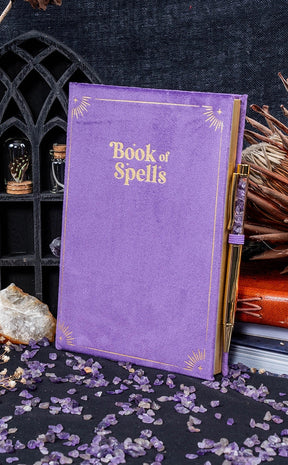 Book of Spells Journal with Amethyst Crystal Pen