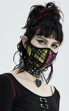 Bright Stuff Tartan Face Mask-Punk Rave-Tragic Beautiful