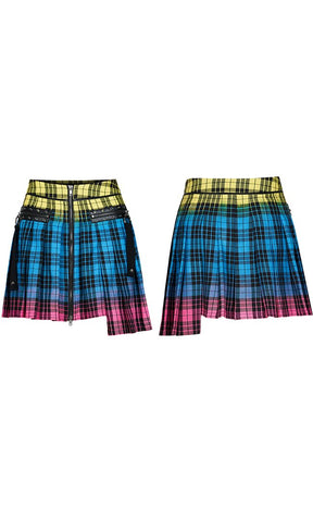 Bright Stuff Tartan Skirt-Punk Rave-Tragic Beautiful