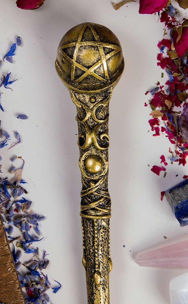 Bronze Pentagram Wand-Homewares-Tragic Beautiful