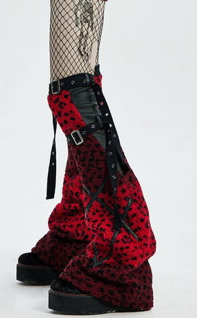 Cageless Legwarmers | Red Leopard-Punk Rave-Tragic Beautiful