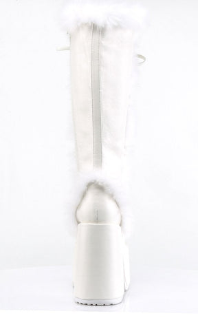 CAMEL-311 White Vegan Leather Boots-Demonia-Tragic Beautiful