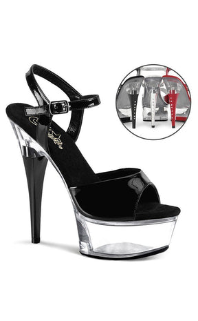 CAPTIVA-609 Blk Pat/Clr Heels-Pleaser-Tragic Beautiful