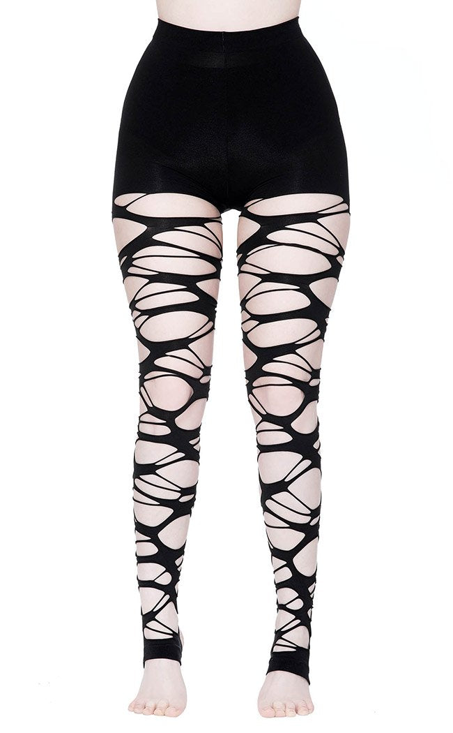 Carved Up Slashed Tights-Killstar-Tragic Beautiful