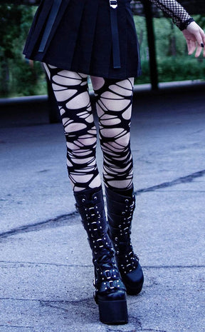 Carved Up Slashed Tights-Killstar-Tragic Beautiful