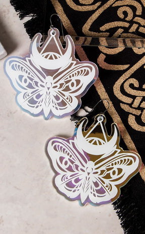 Celestial Luna Moth Earrings-Drop Dead Gorgeous-Tragic Beautiful