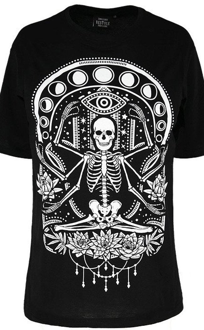 Chill Skeleton Oversized T-shirt-Restyle-Tragic Beautiful