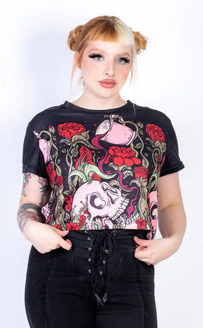 Coffee till the Coffin Crop Tee-Drop Dead Gorgeous-Tragic Beautiful