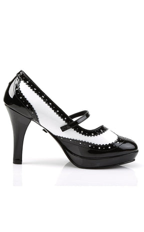 CONTESSA-06 Black White Gangster Mary Jane Heels-Funtasma-Tragic Beautiful