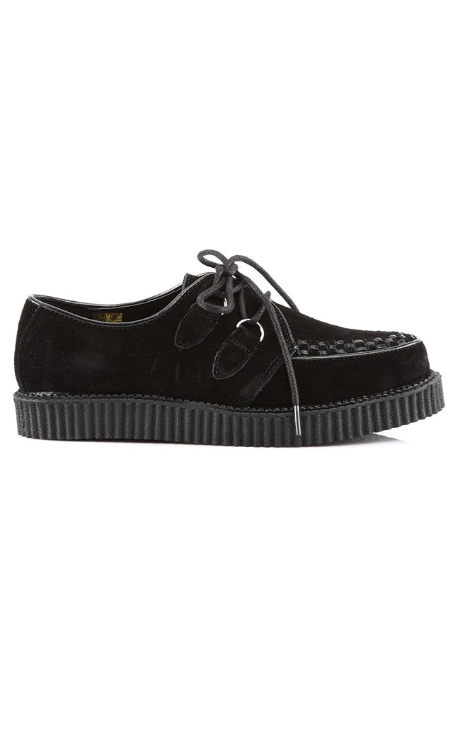 CREEPER-602S Black Suede Creepers-Demonia-Tragic Beautiful