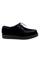 CREEPER-602S Black Suede Creepers-Demonia-Tragic Beautiful