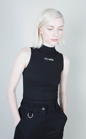 Cry Baby High Neck Crop-Mary Wyatt-Tragic Beautiful