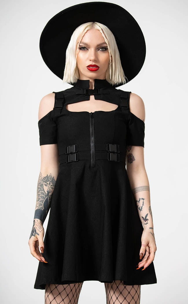 Cybermancy Zip Skater Dress-Killstar-Tragic Beautiful