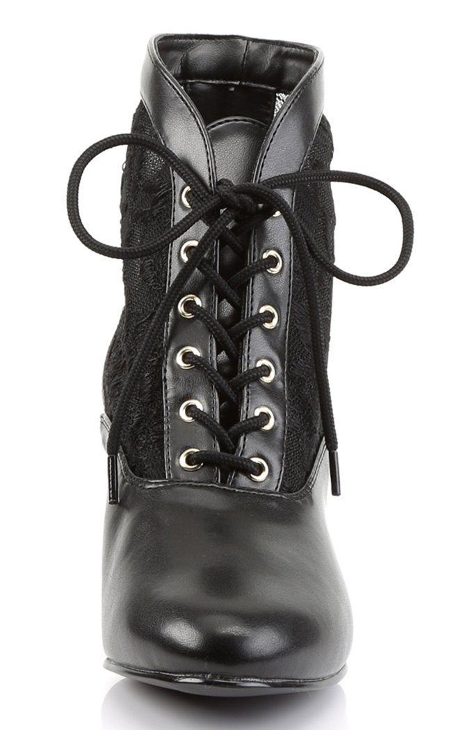 DAME-05 Blk Pu-Lace Boots-Funtasma-Tragic Beautiful