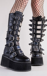 DAMNED-318 Black Vegan Leather Boots (AU Stock)-Demonia-Tragic Beautiful