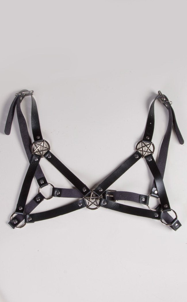 Dance with the Devil Harness Bra-Cold Black Heart-Tragic Beautiful