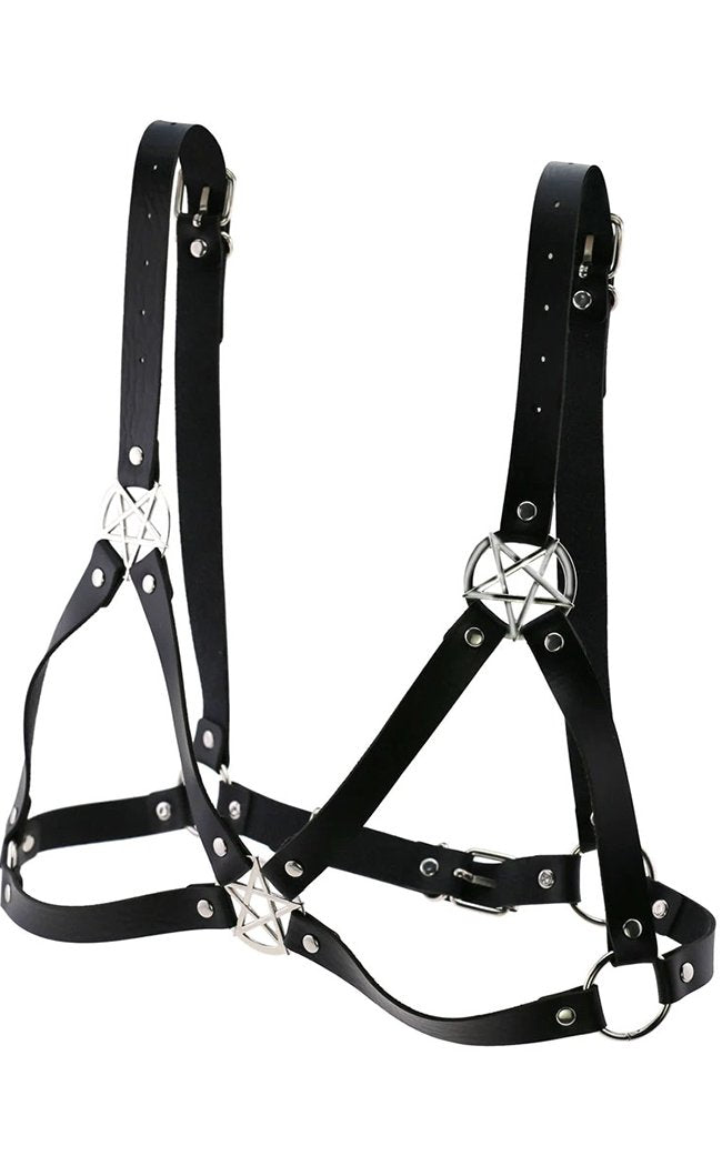 Dance with the Devil Harness Bra-Cold Black Heart-Tragic Beautiful