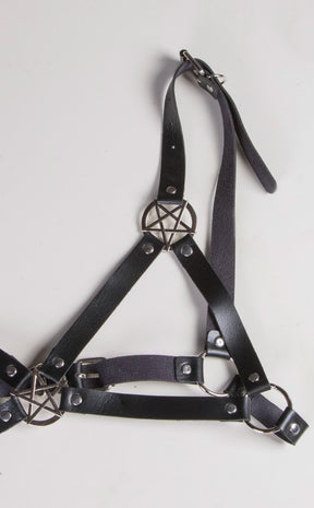 Dance with the Devil Harness Bra-Cold Black Heart-Tragic Beautiful