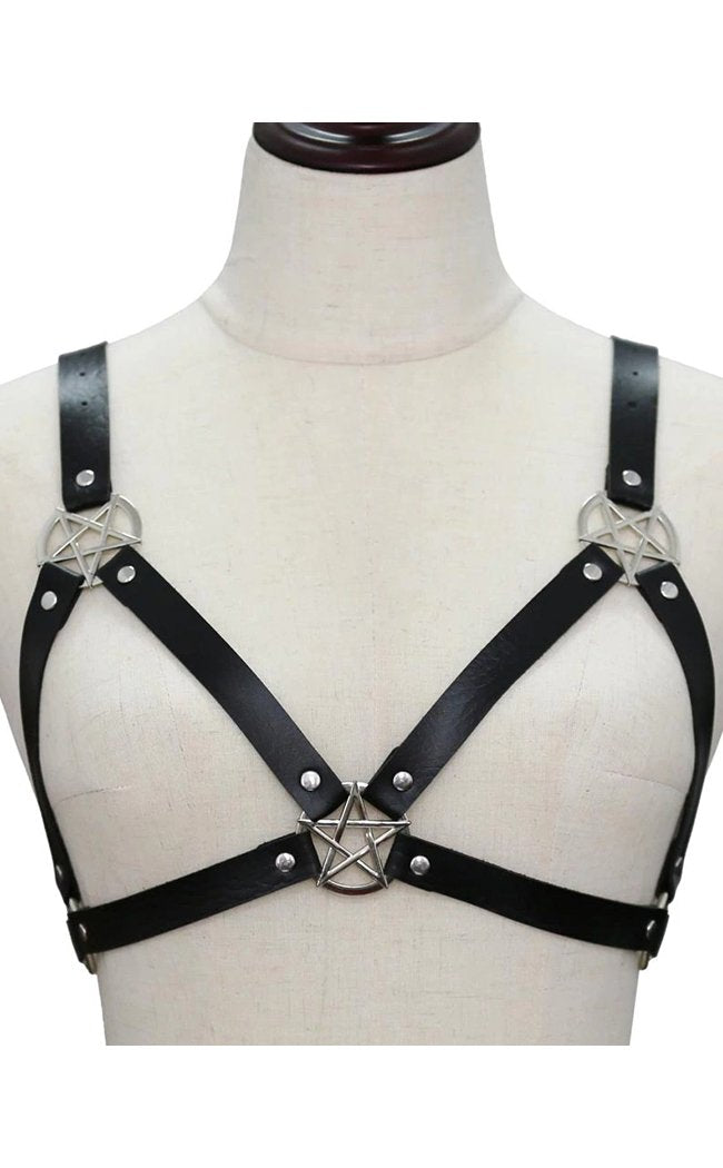 Dance with the Devil Harness Bra-Cold Black Heart-Tragic Beautiful