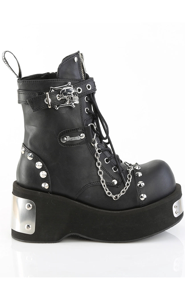 DANK-57 Black Vegan Leather Ankle Boots (AU Stock)