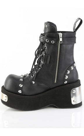 DANK-57 Black Vegan Leather Ankle Boots (AU Stock)