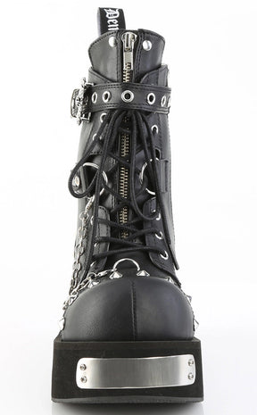 DANK-57 Black Vegan Leather Ankle Boots