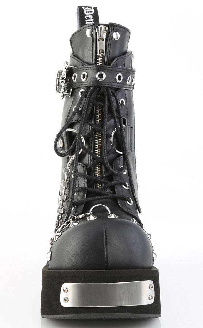 DANK-57 Black Vegan Leather Ankle Boots