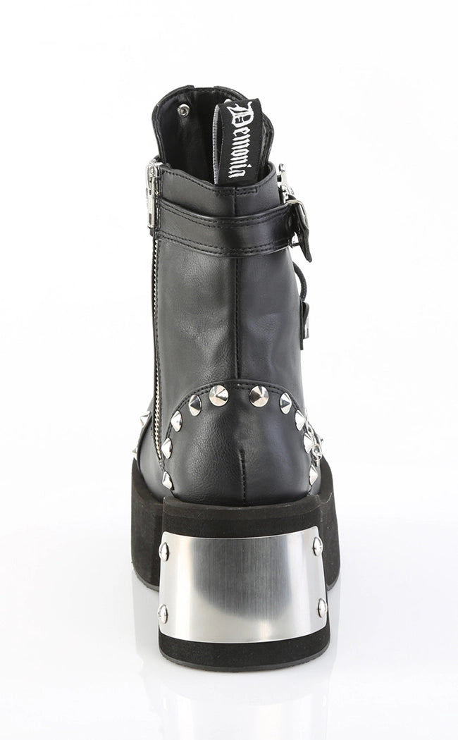 DANK-57 Black Vegan Leather Ankle Boots