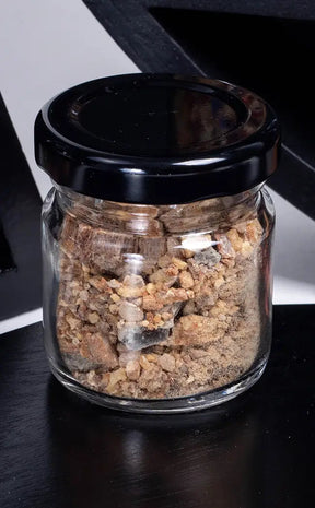 Dark Copal Resin in Glass Jar-Witch Herbs-Tragic Beautiful