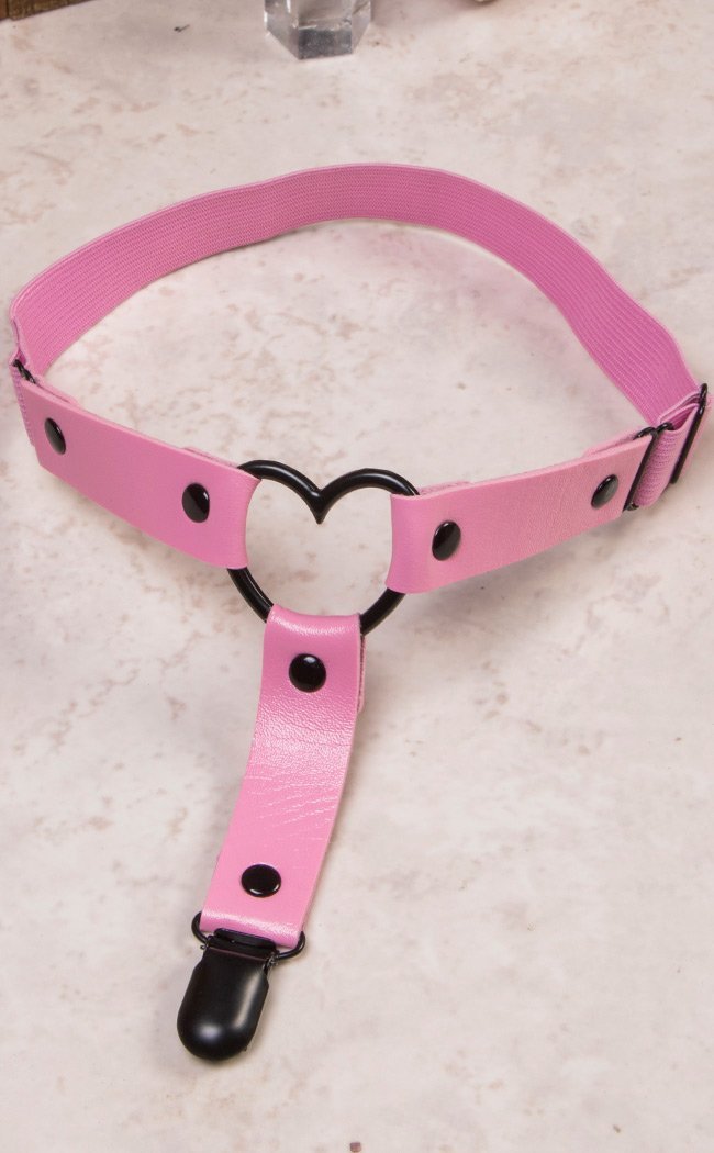 Dark Love You Garter | Pink-Cold Black Heart-Tragic Beautiful