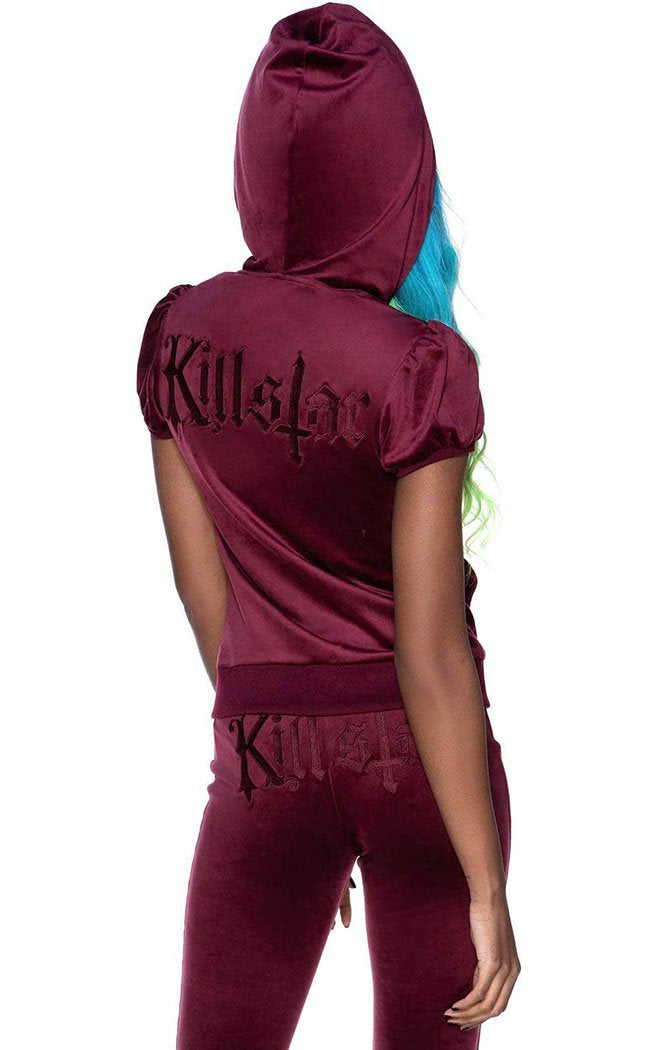 Dee-Lux Velvet Hoodie | Burgundy-Killstar-Tragic Beautiful