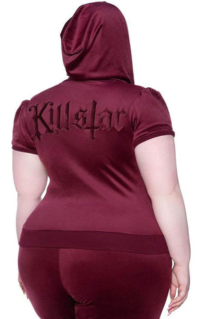 Dee-Lux Velvet Hoodie | Burgundy-Killstar-Tragic Beautiful