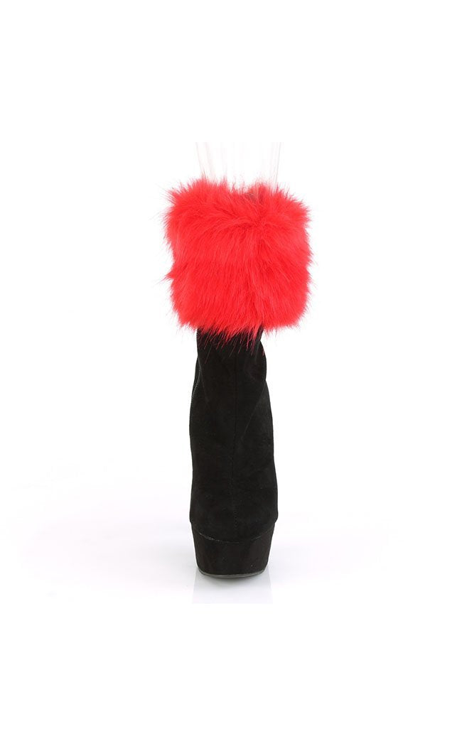 DELIGHT-1000 Fur & Black Suede Ankle Boot-Pleaser-Tragic Beautiful