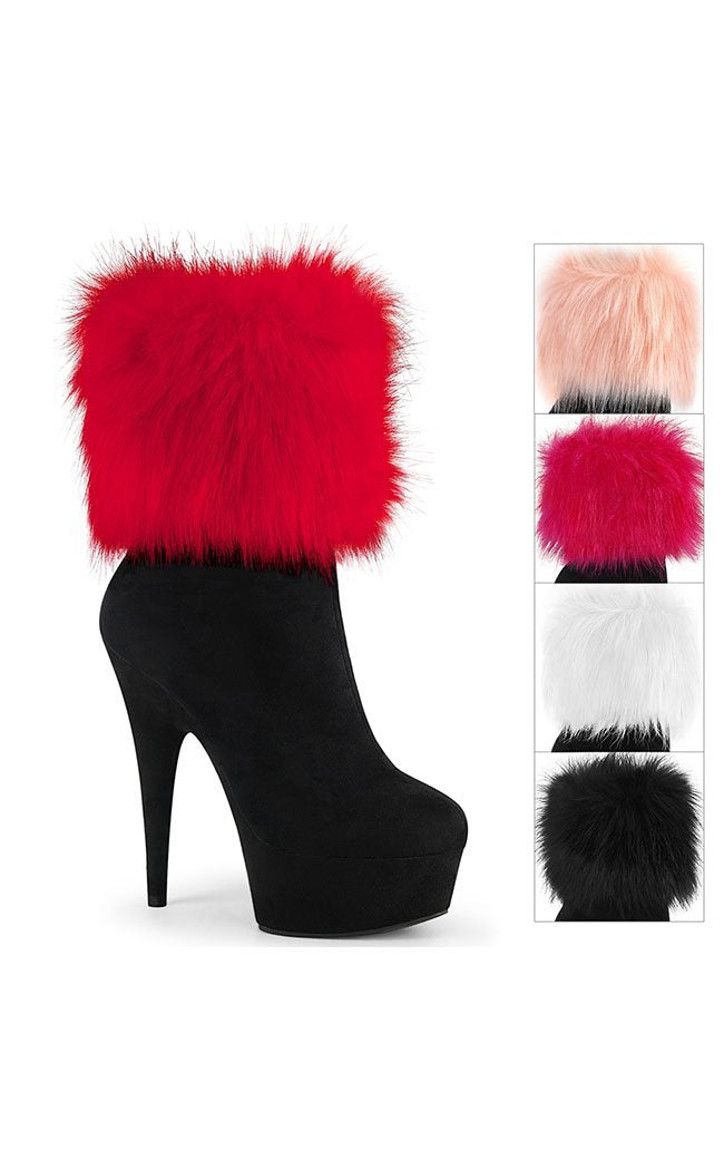 DELIGHT-1000 Fur & Black Suede Ankle Boot-Pleaser-Tragic Beautiful