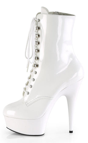 DELIGHT-1020 White Patent Ankle Boots-Pleaser-Tragic Beautiful