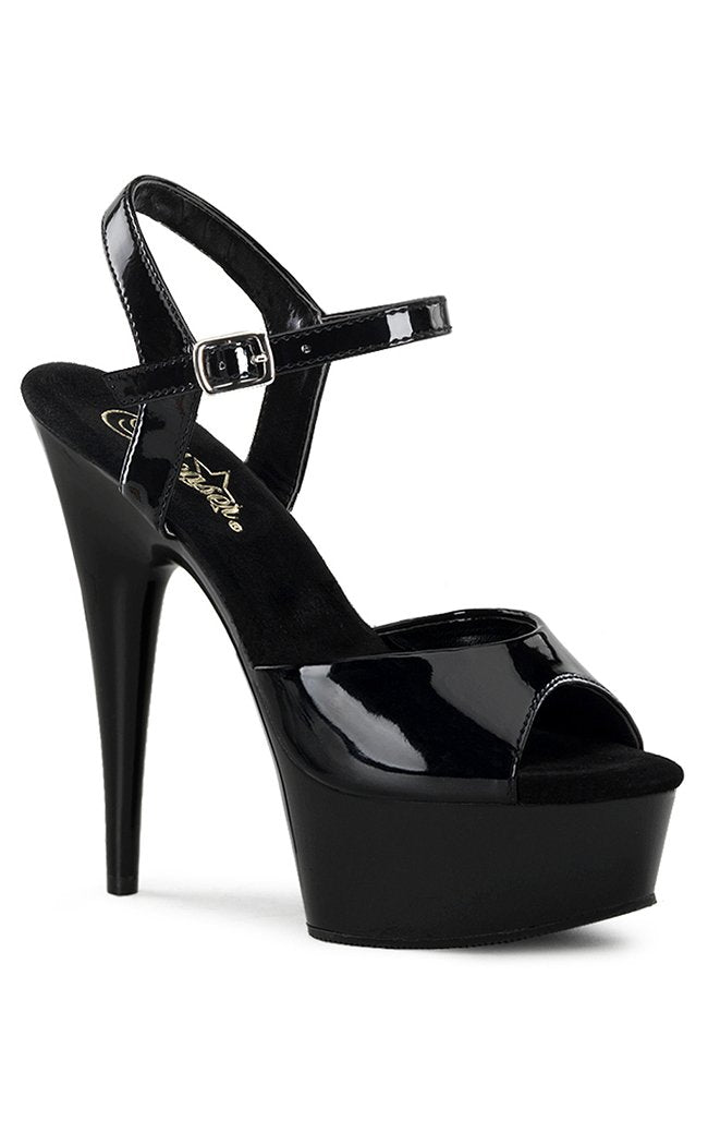 DELIGHT-609 Black Patent Heels-Pleaser-Tragic Beautiful