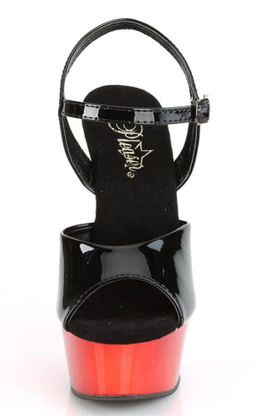 DELIGHT-609 Black Red Chrome Heels-Pleaser-Tragic Beautiful