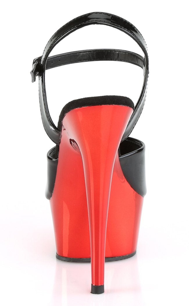 DELIGHT-609 Black Red Chrome Heels-Pleaser-Tragic Beautiful