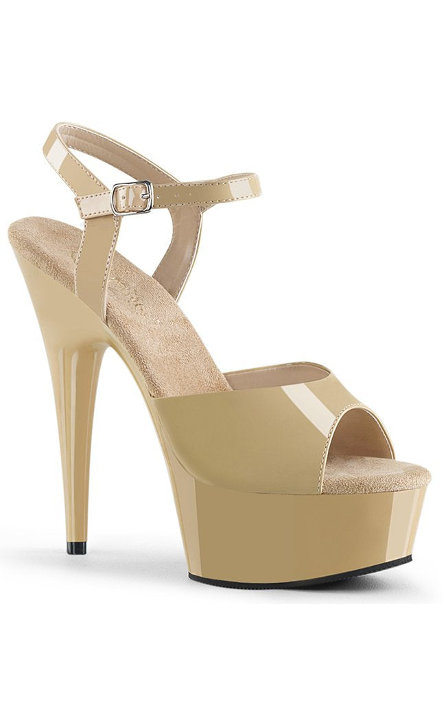 DELIGHT-609 Cream Patent Heels-Pleaser-Tragic Beautiful