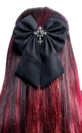 Desecration Bow Hair Clip | Black-Cold Black Heart-Tragic Beautiful