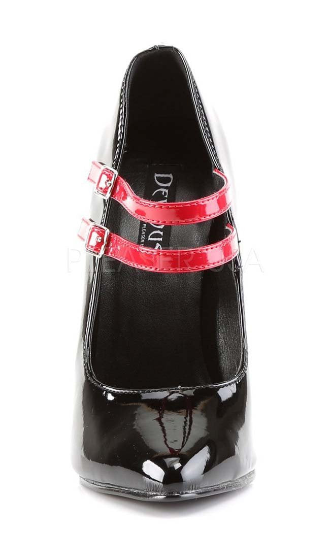 DOMINA-442 Black & Red Patent Heel-Devious-Tragic Beautiful