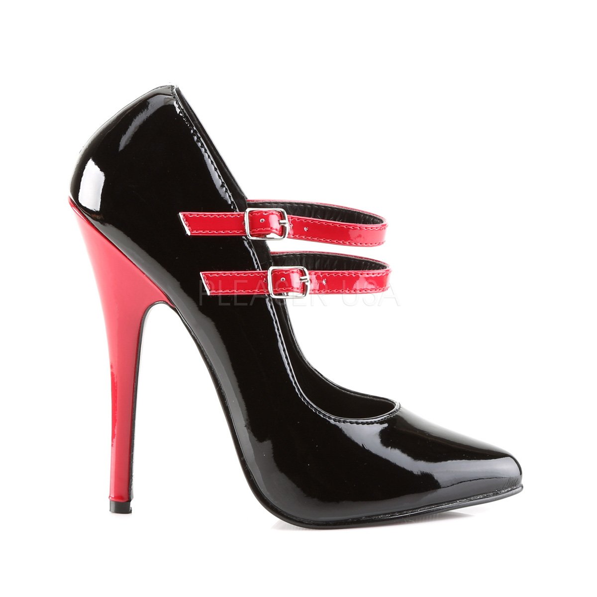 DOMINA-442 Black & Red Patent Heel-Devious-Tragic Beautiful