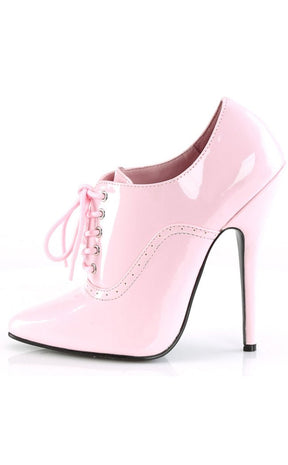 DOMINA-460 Baby Pink Patent Lace-Up Heel-Devious-Tragic Beautiful