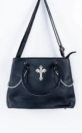 Don't Cross Me Leather Handbag | Death Moth