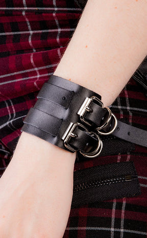 Dueling Fists Wrist Cuff-Cold Black Heart-Tragic Beautiful