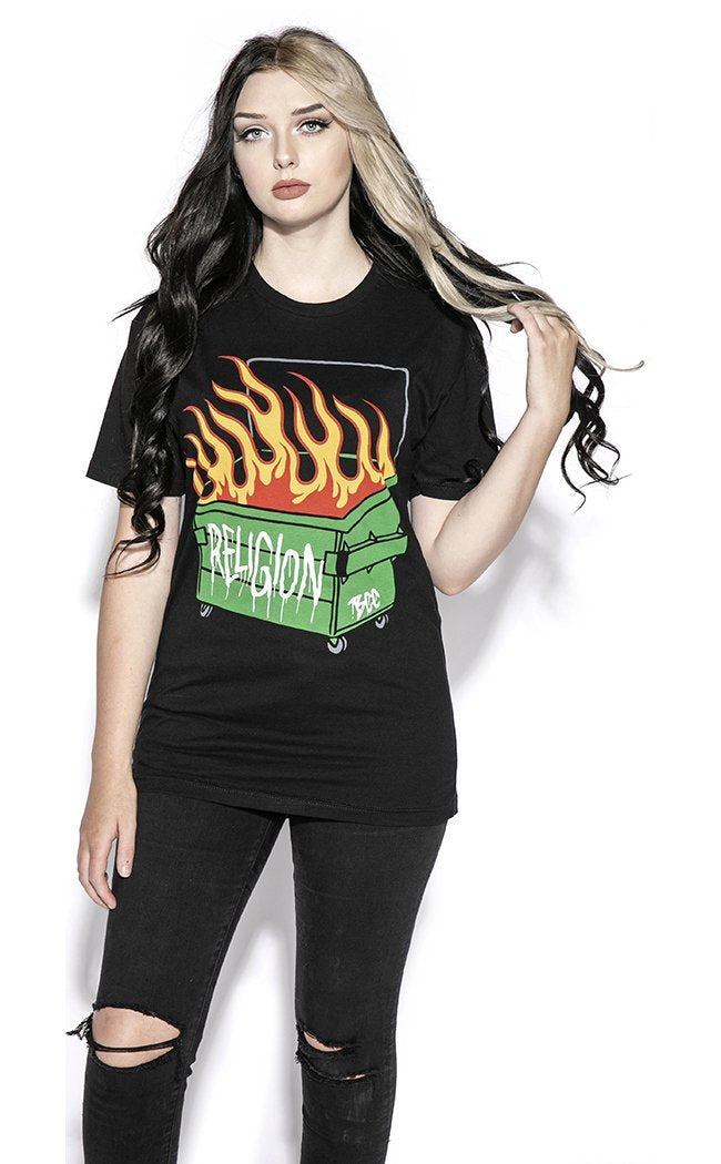 Dumpster Fire Unisex Tee-BlackCraft-Tragic Beautiful